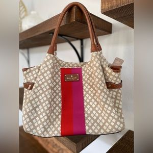 Kate Spade Jacquard and Stripe Medium Satchel